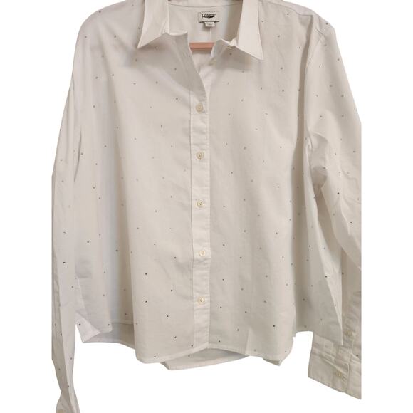 NWT J. Crew Rhinestone Modern Button-Down White XXL *flaw - Picture 4 of 10